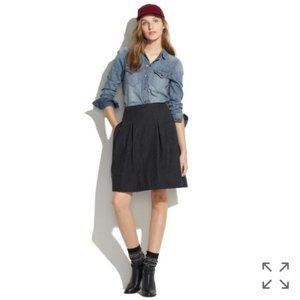 Madewell Wool Blend Structured Pleat Skirt